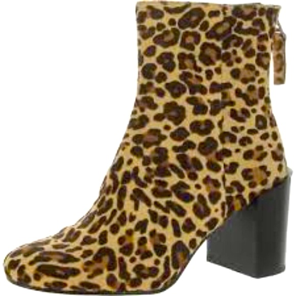 Dolce Vita Shoes - NIB [Dolce Vita] Cyan Calf Hair Block Heel Leopard Ankle Boots Women's Sz 6.5